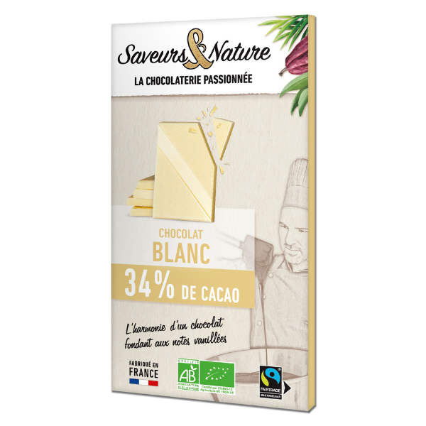 Saveurs & Nature -- Tablette de chocolat blanc bio 34% - 80 g