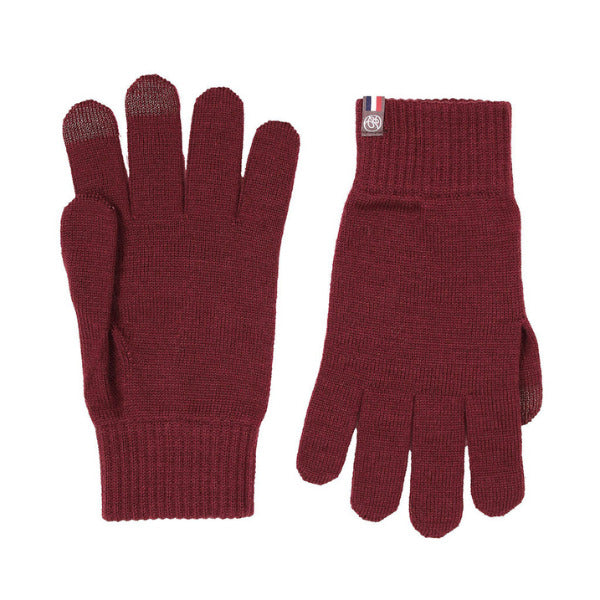 Maison Bonnefoy -- Gants tactiles jasmin bio l/xl bordeaux