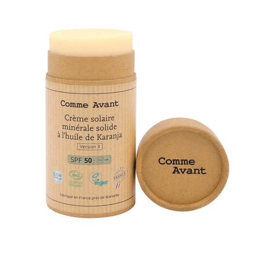 Comme Avant -- Crème solaire minérale solide spf50 - version 3 (origine France) - 80 g