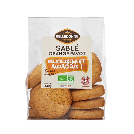 Belledonne -- Biscuit orange et graines de pavot bio - 340 g